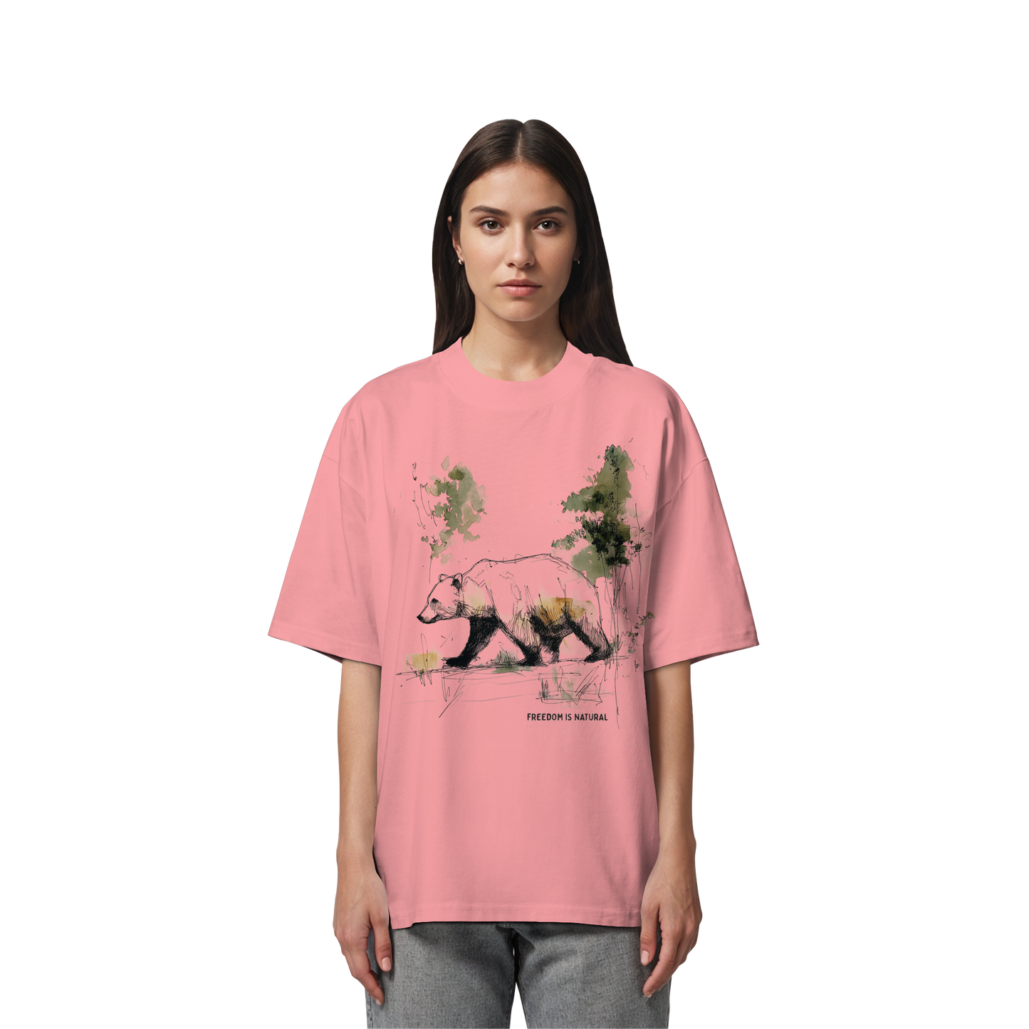 Bär Sketch Art Style - Organic Oversize Shirt