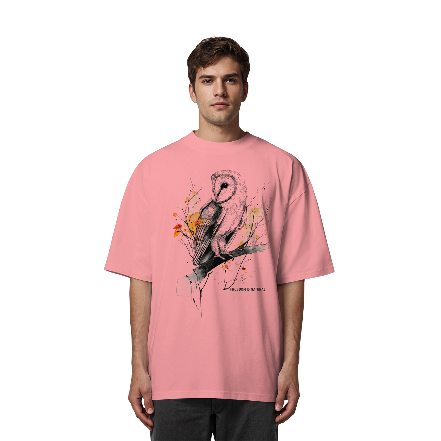 Eule Sketch Art Style - Organic Oversize Shirt