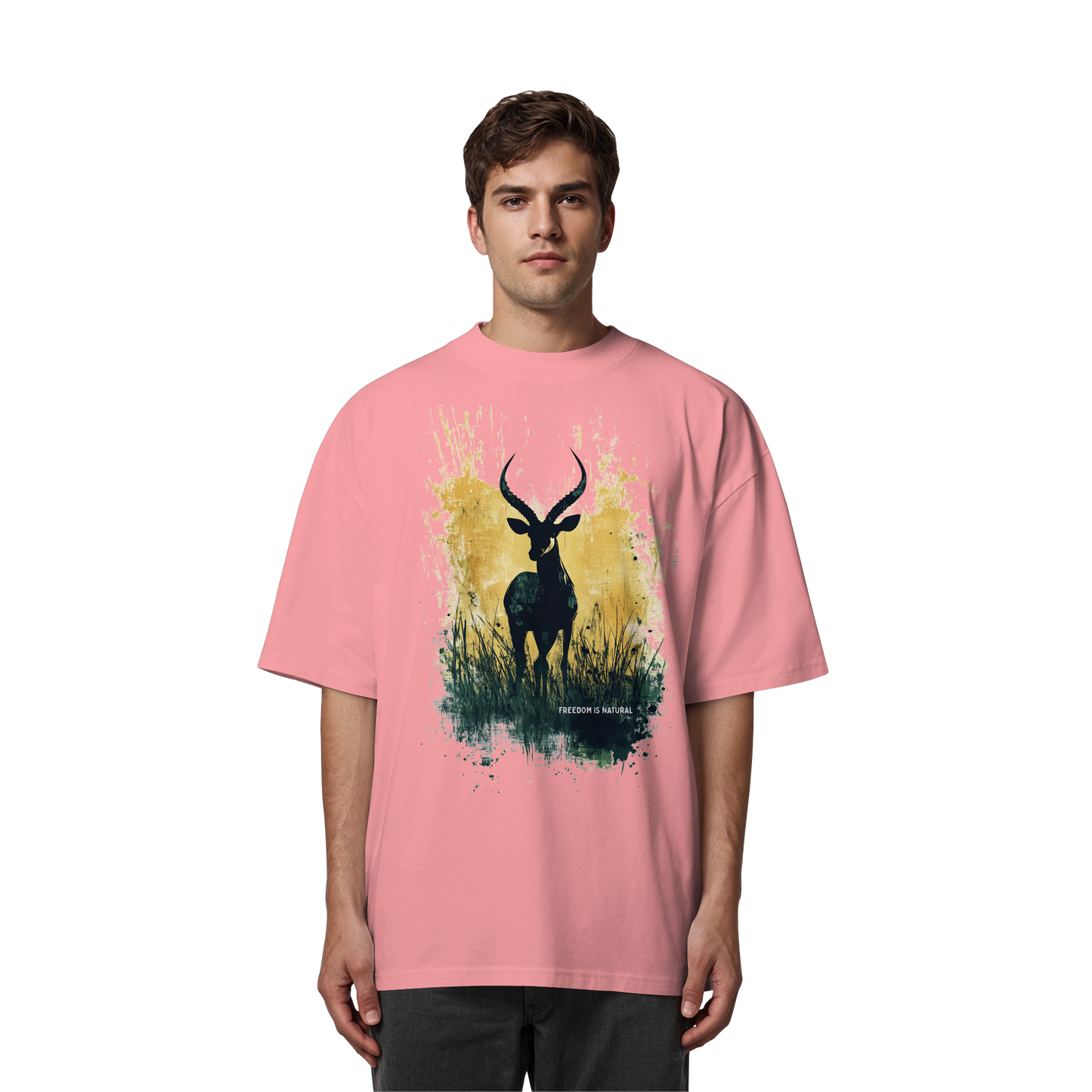 Antilope Watercolor Style - Unisex Organic Oversize Shirt