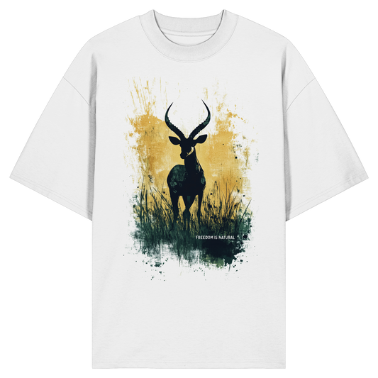 Antilope Watercolor Style - Unisex Organic Oversize Shirt