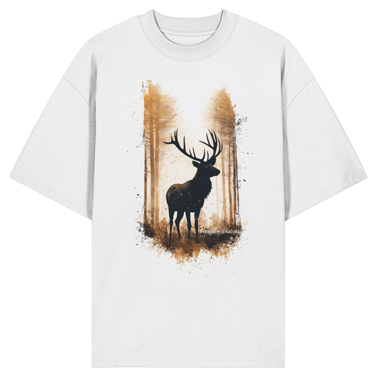 Hirsch Watercolor Style - Organic Oversize Shirt