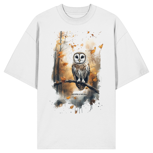 Eule Watercolor Style - Organic Oversize Shirt