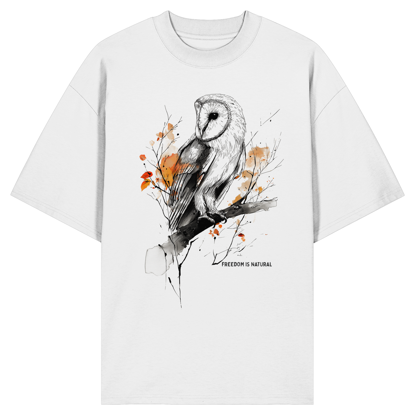Eule Sketch Art Style - Organic Oversize Shirt