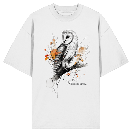 Eule Sketch Art Style - Organic Oversize Shirt