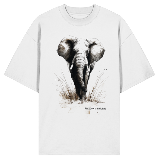 Elefant Sketch Art Style - Organic Oversize Shirt