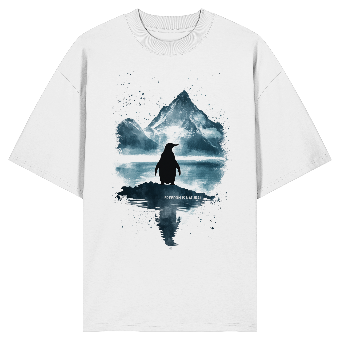 Pinguin Watercolor Style - Organic Oversize Shirt