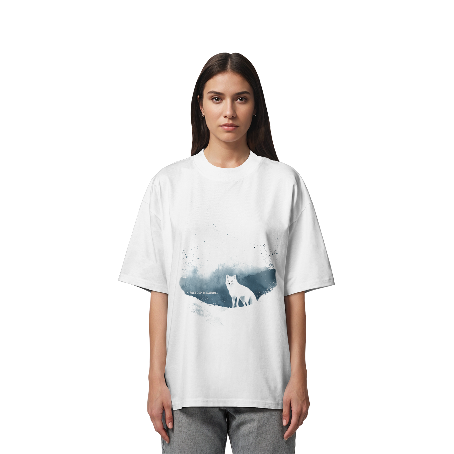 Schneefuchs Watercolor Style - Organic Oversize Shirt
