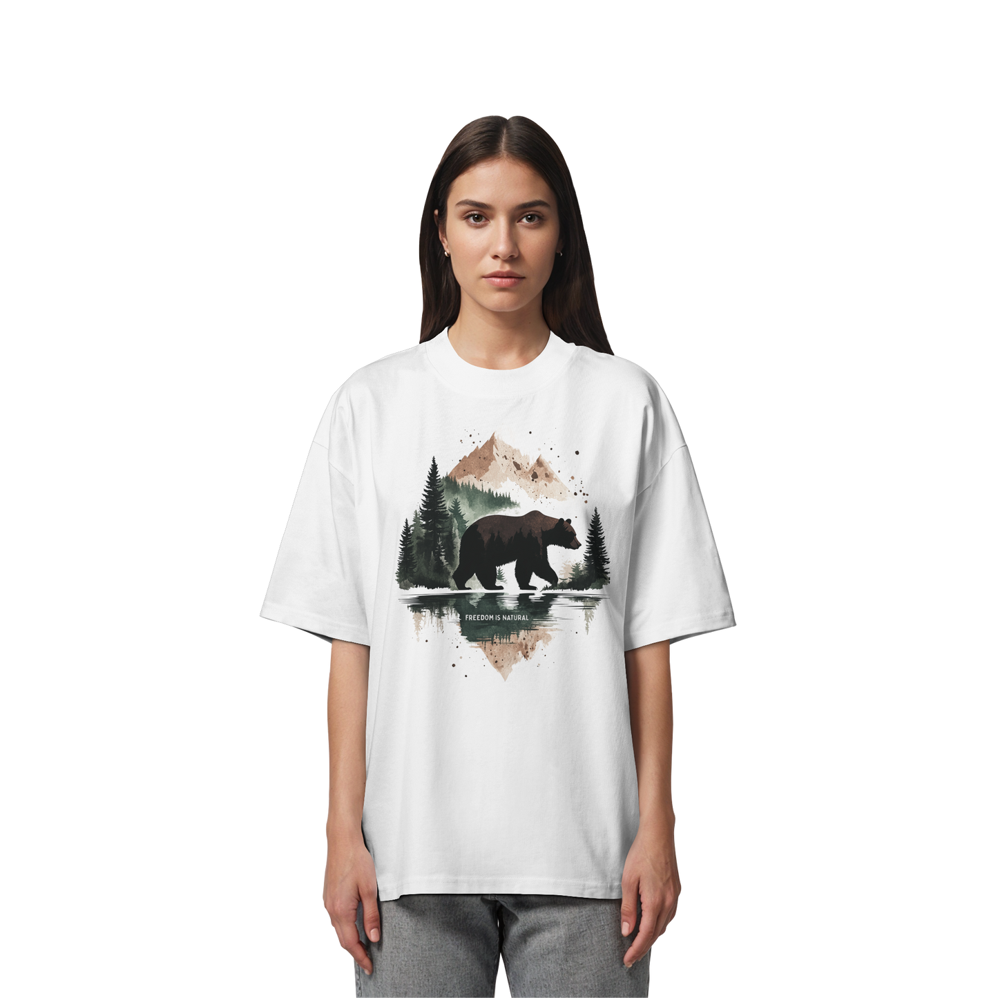 Bär Watercolor Style - Organic Oversize Shirt