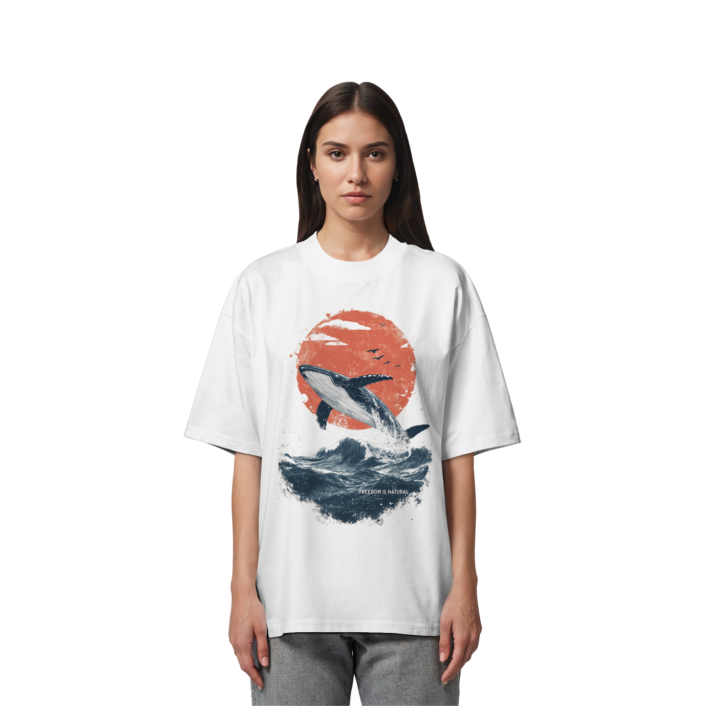 Wal Watercolor Style - Organic Oversize Shirt
