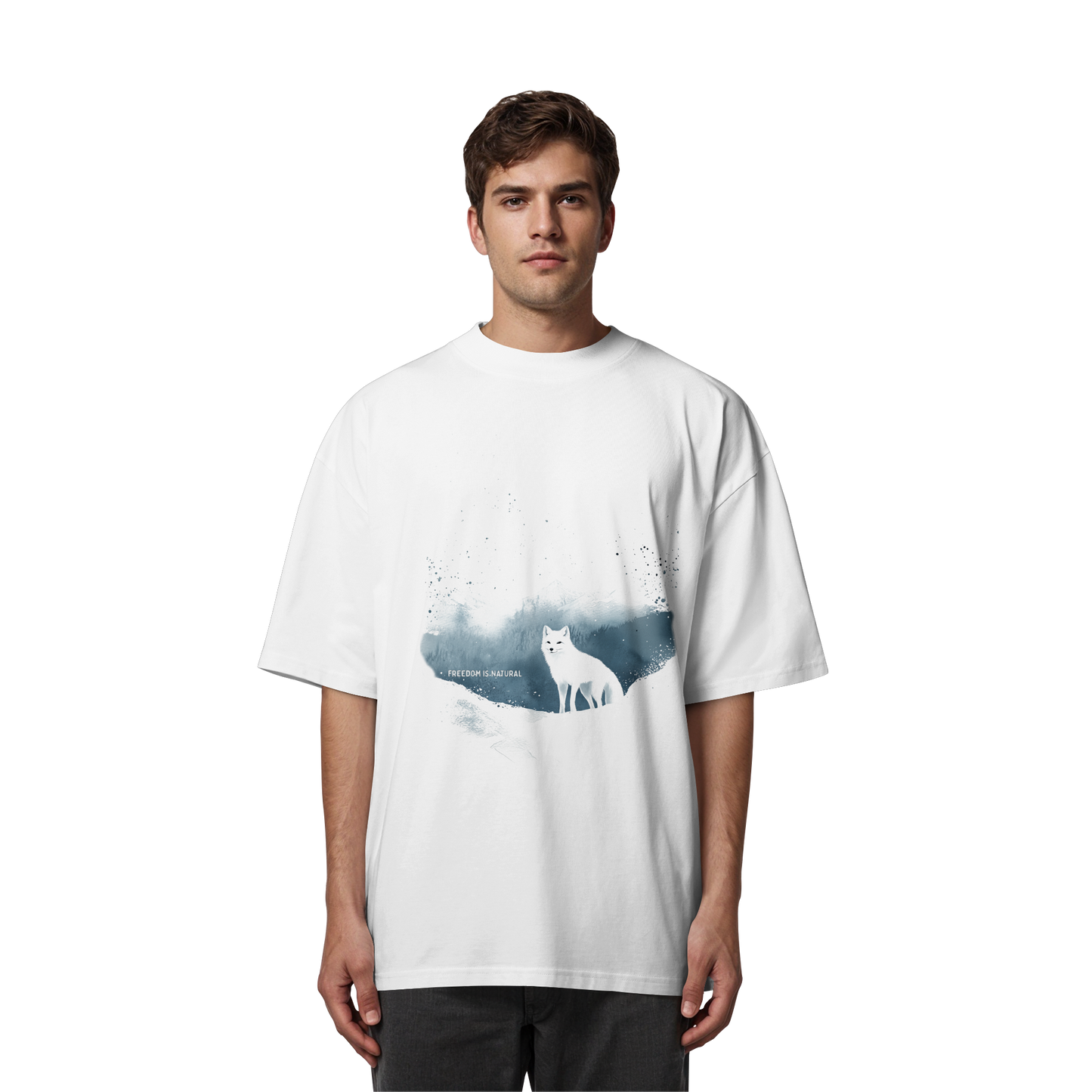 Schneefuchs Watercolor Style - Organic Oversize Shirt
