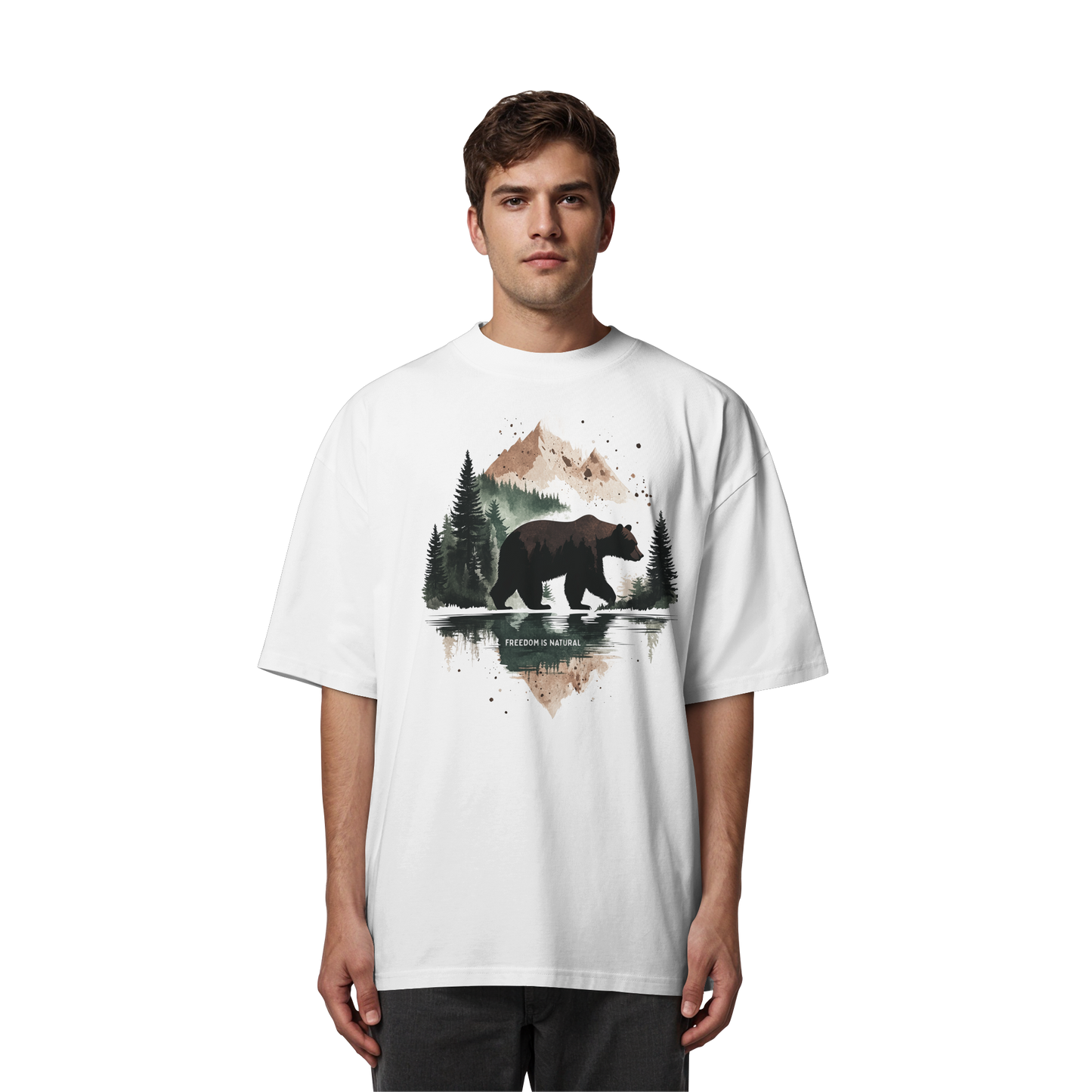 Bär Watercolor Style - Organic Oversize Shirt