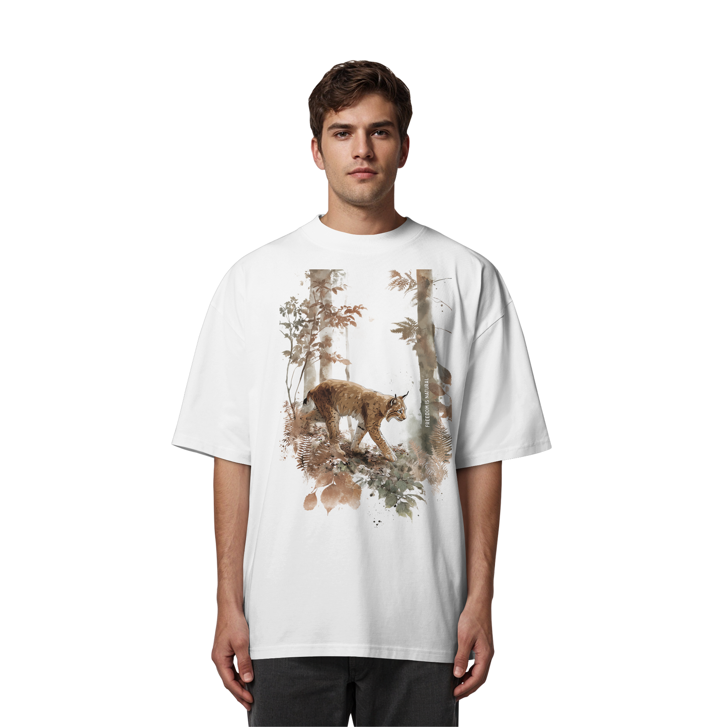 Luchs Watercolor Style - Organic Oversize Shirt