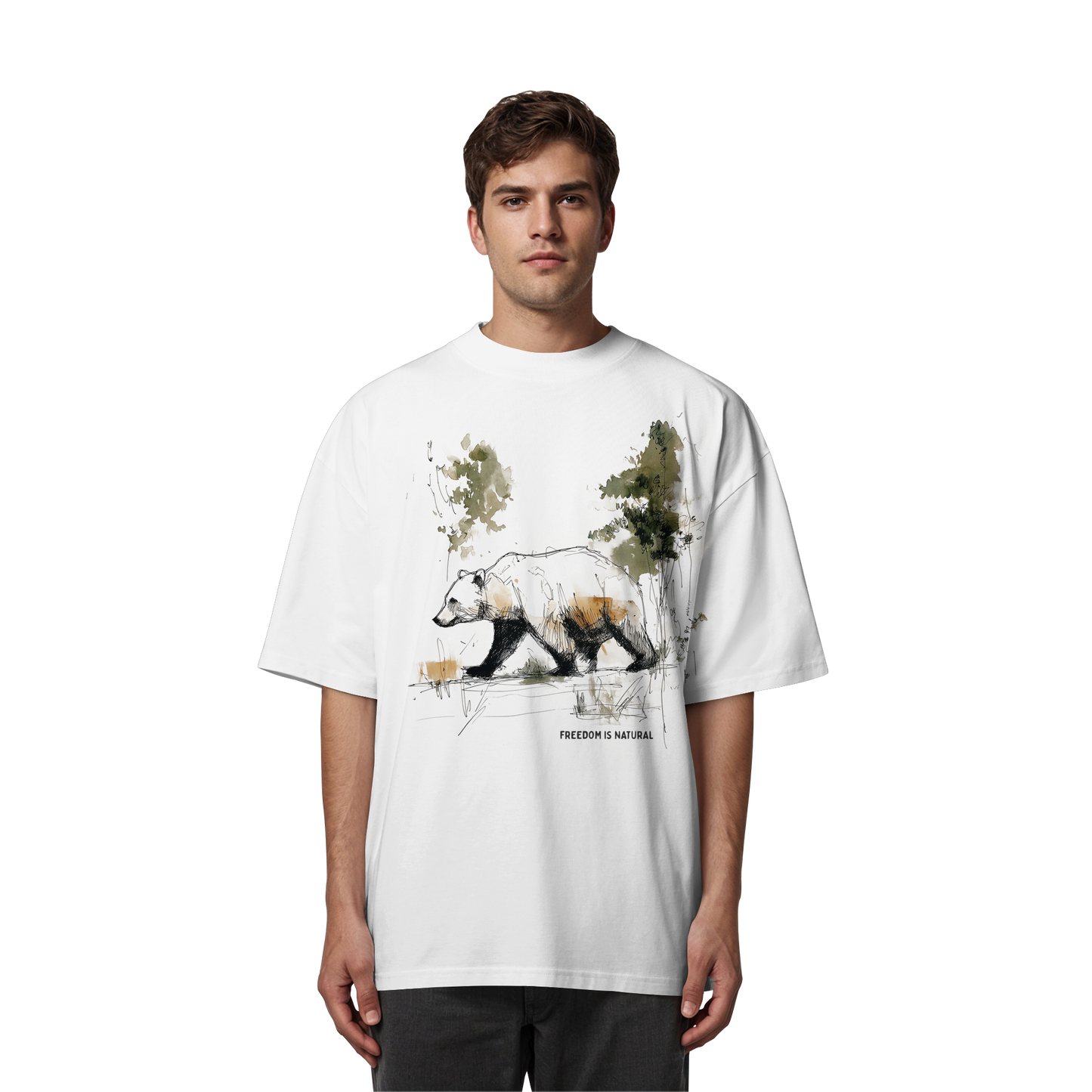 Bär Sketch Art Style - Organic Oversize Shirt