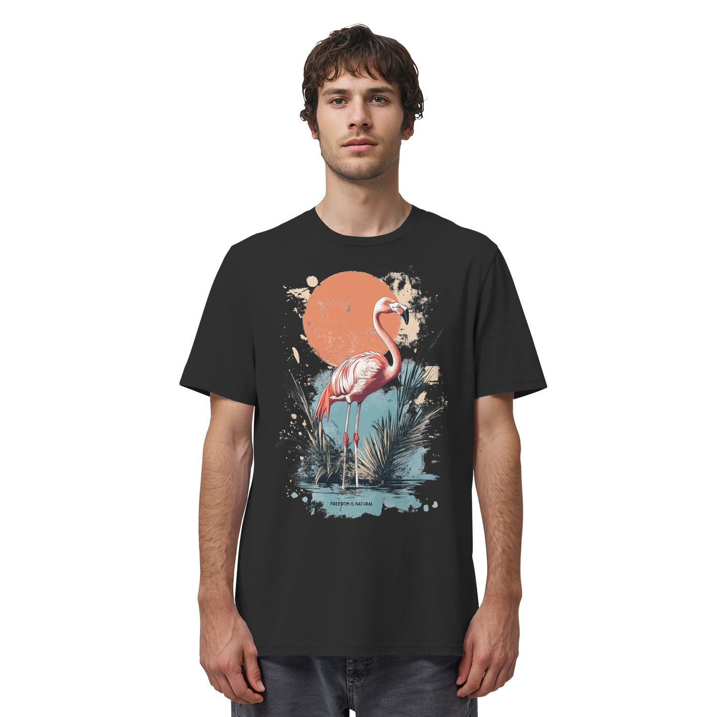 Flamingo Watercolor Style - Organic Shirt