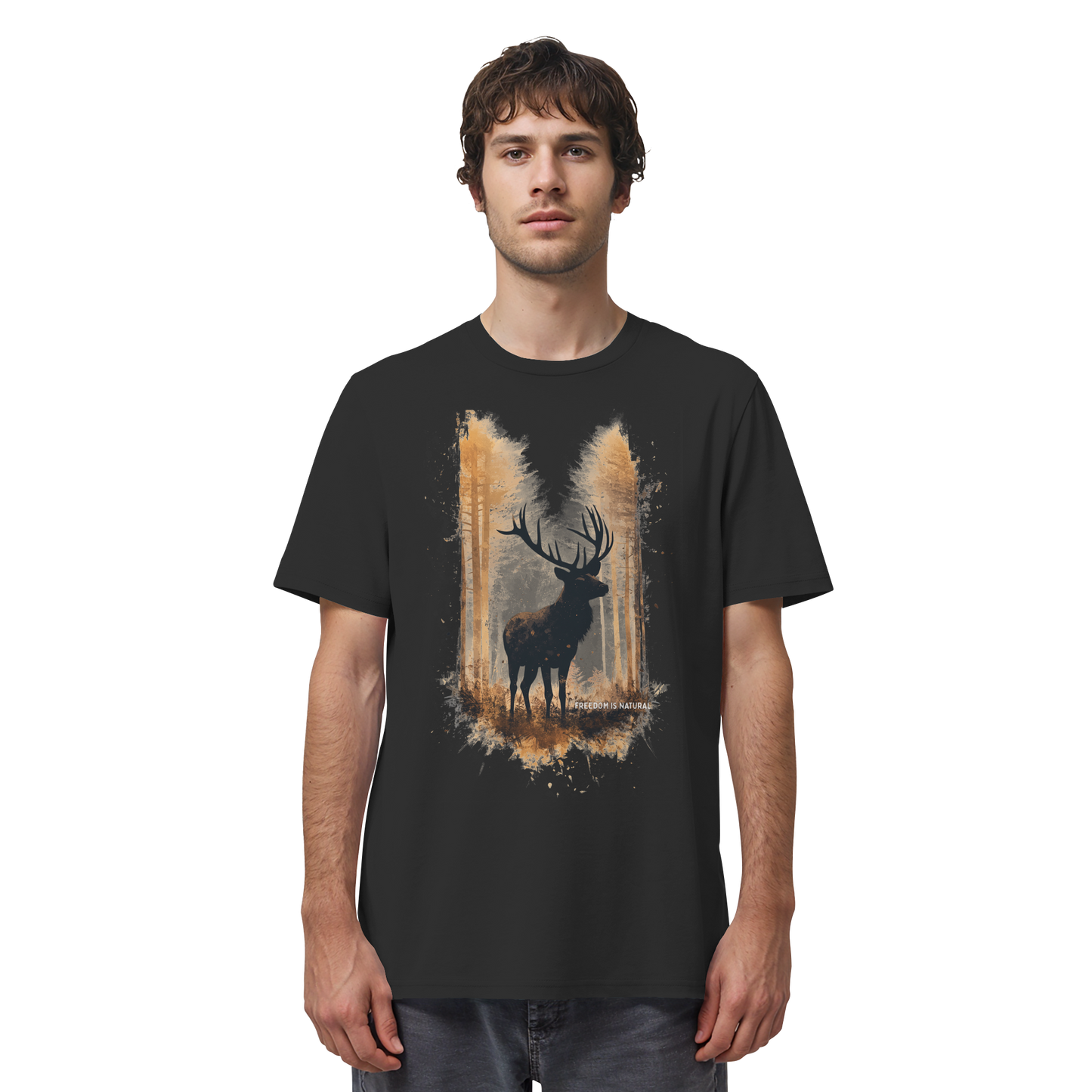 Hirsch Watercolor Style - Organic Shirt