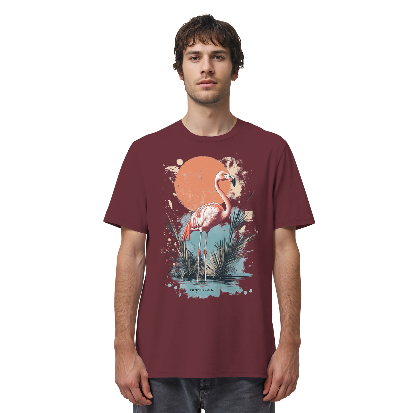 Flamingo Watercolor Style - Organic Shirt