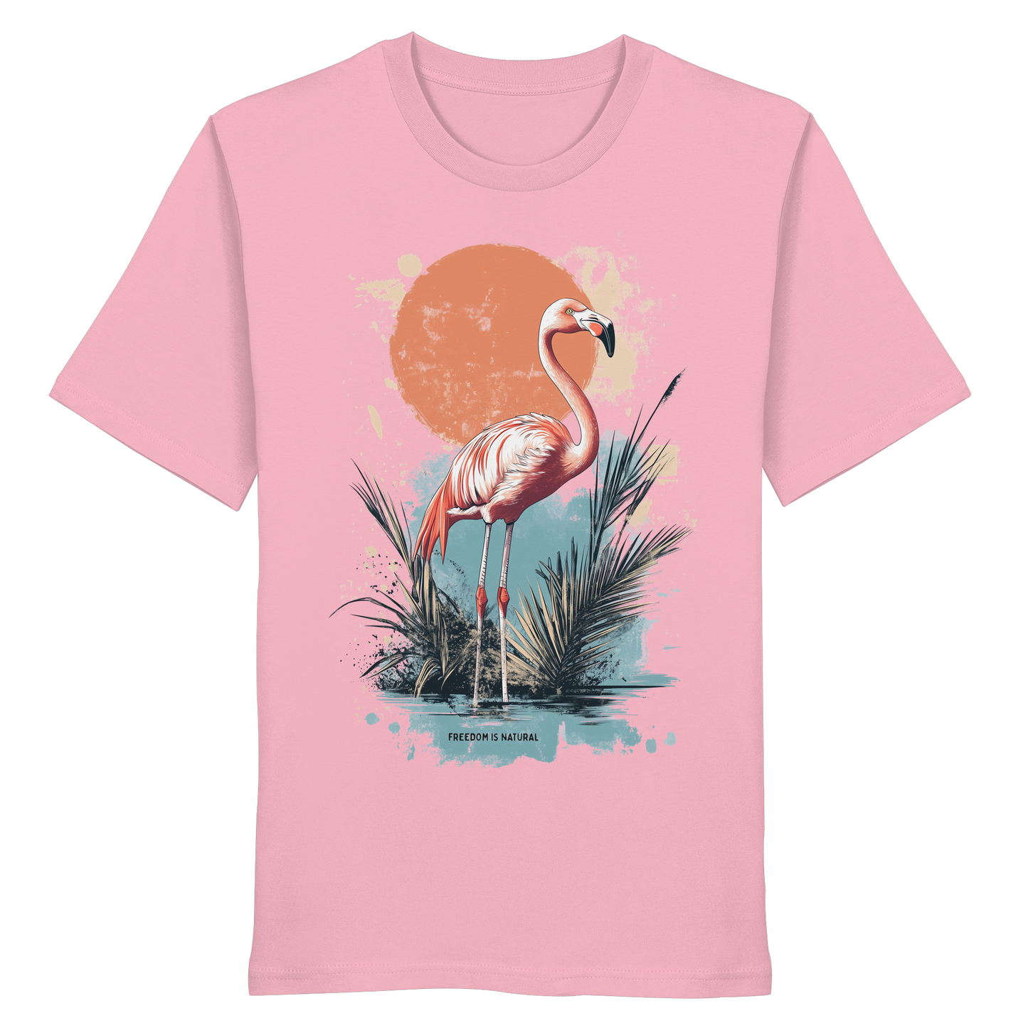 Flamingo Watercolor Style - Organic Shirt