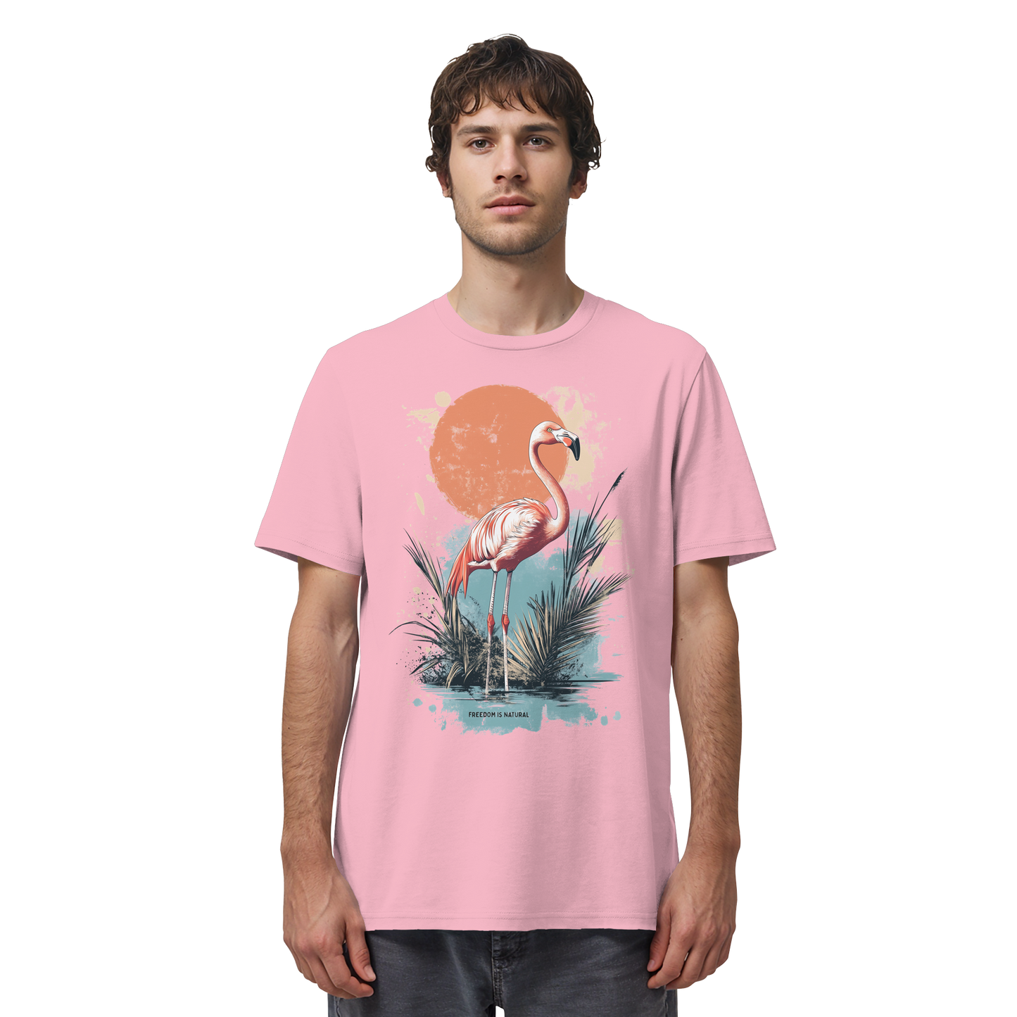 Flamingo Watercolor Style - Organic Shirt