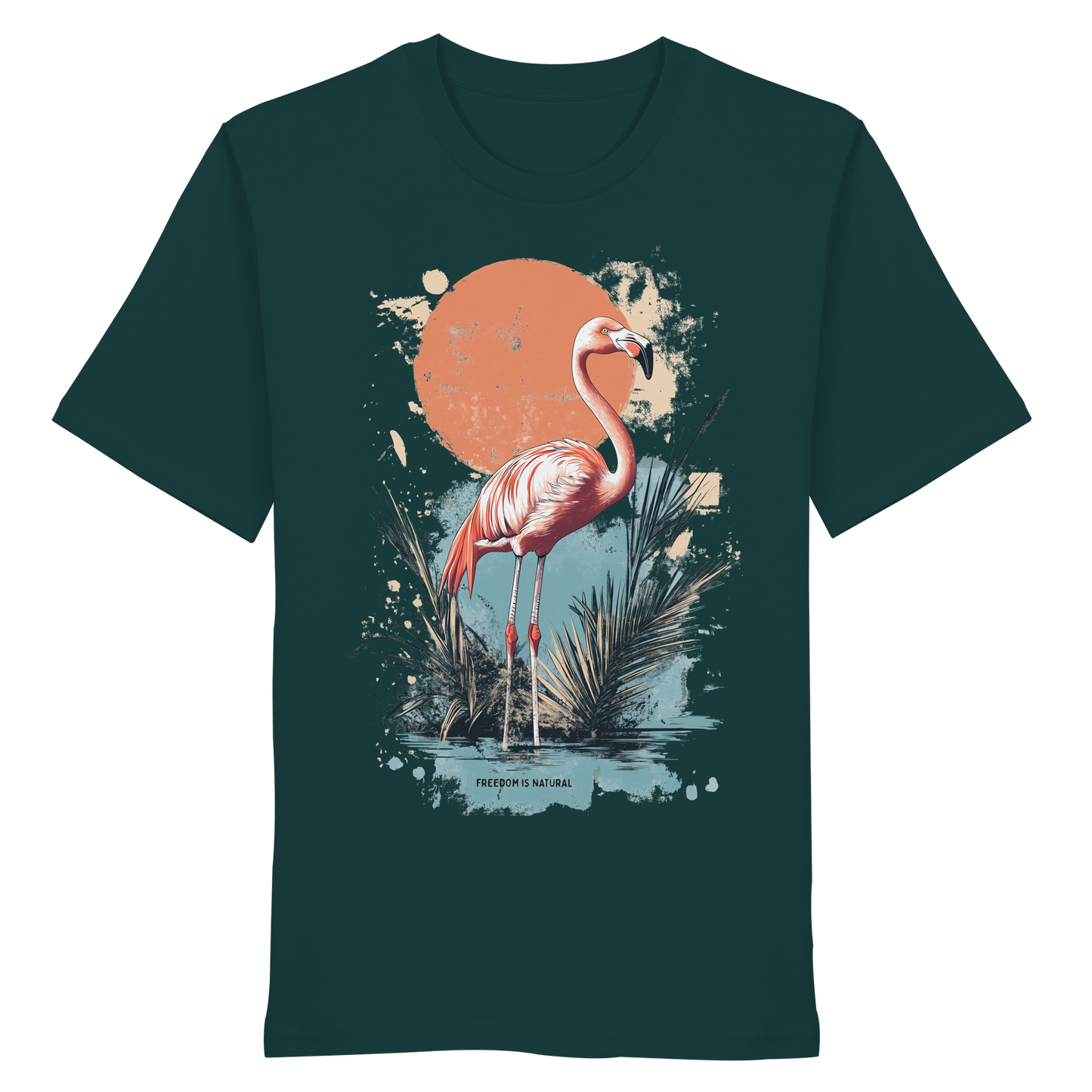 Flamingo Watercolor Style - Organic Shirt