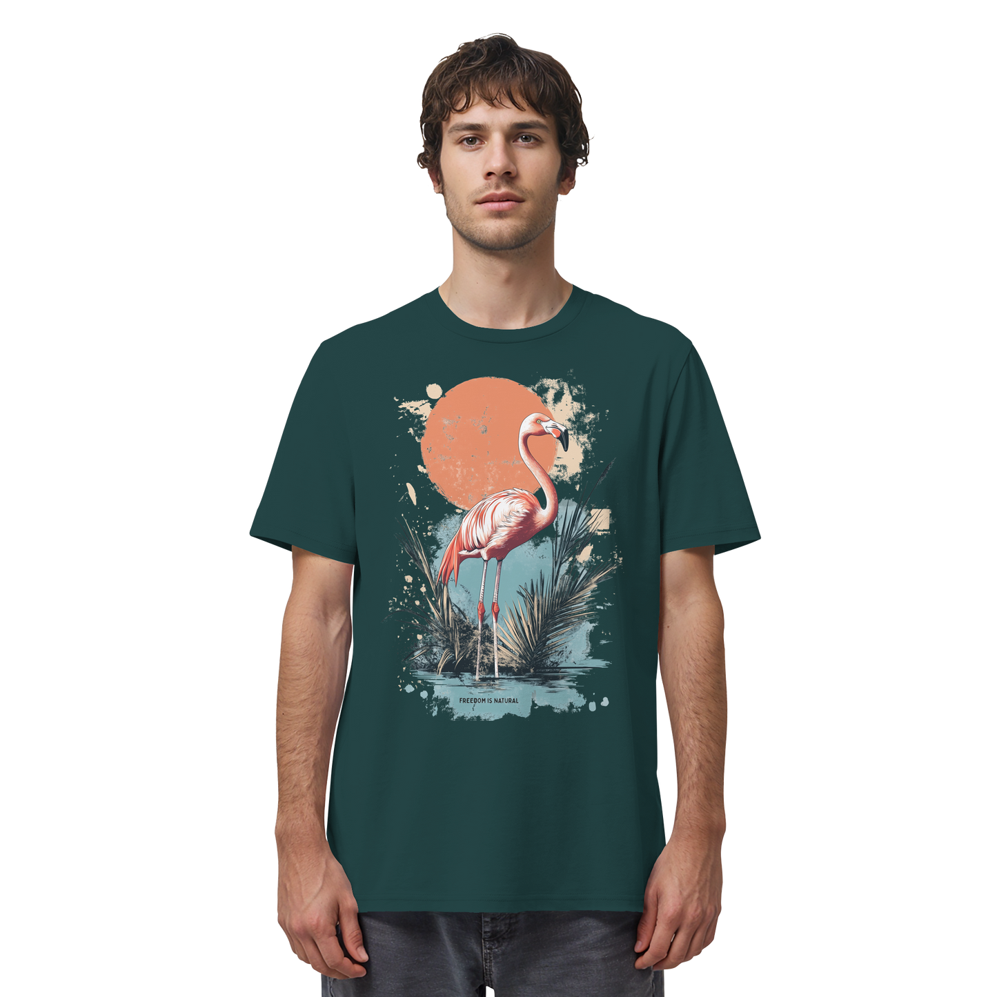 Flamingo Watercolor Style - Organic Shirt