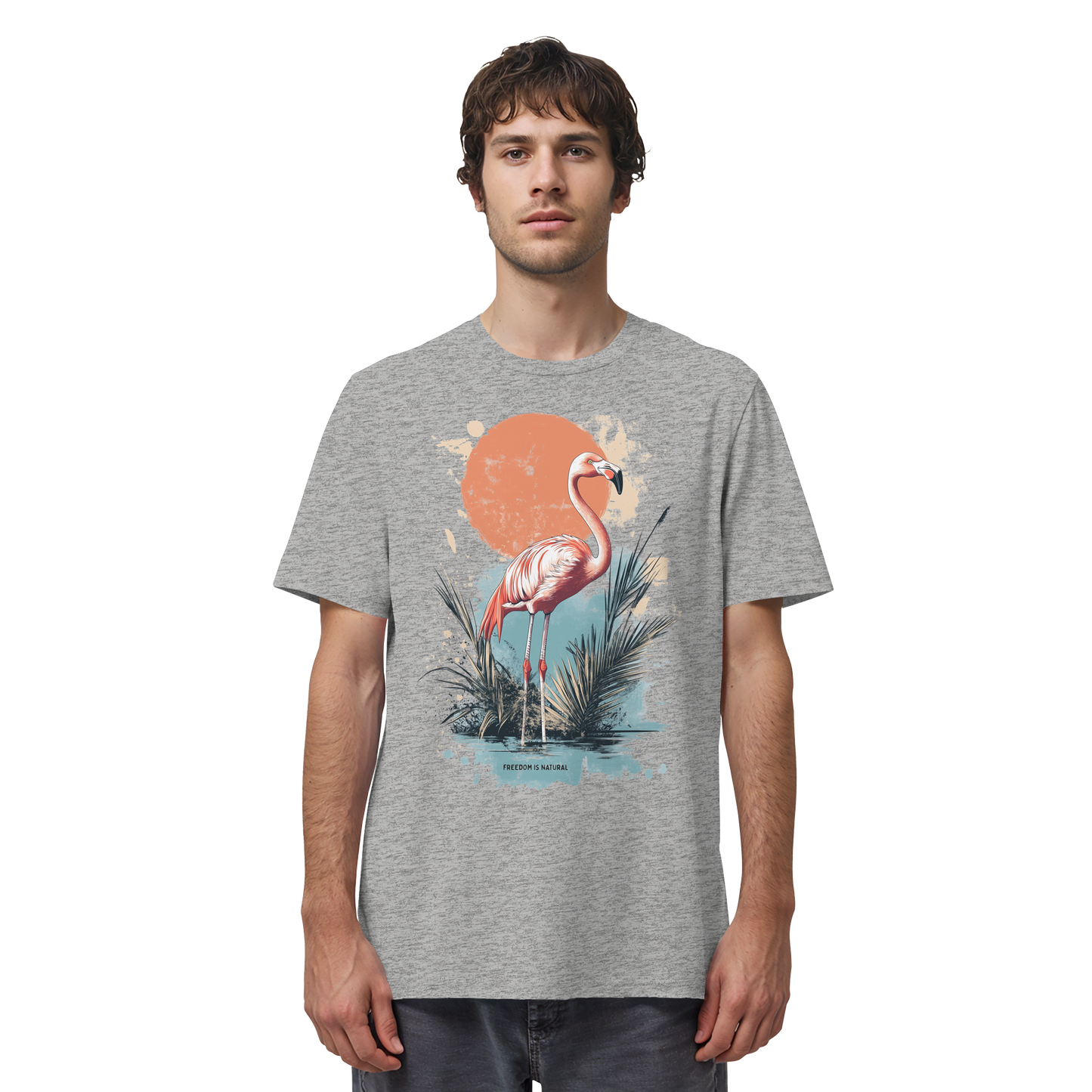 Flamingo Watercolor Style - Organic Shirt