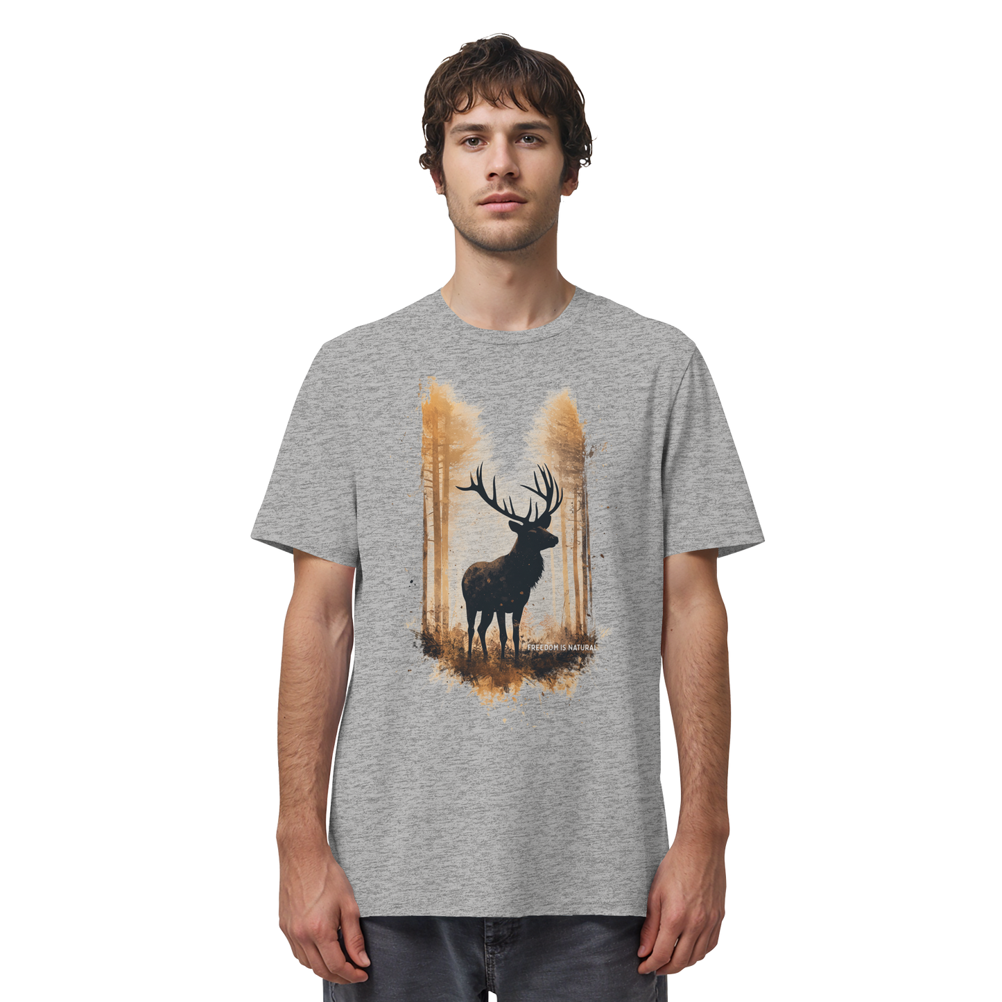 Hirsch Watercolor Style - Organic Shirt
