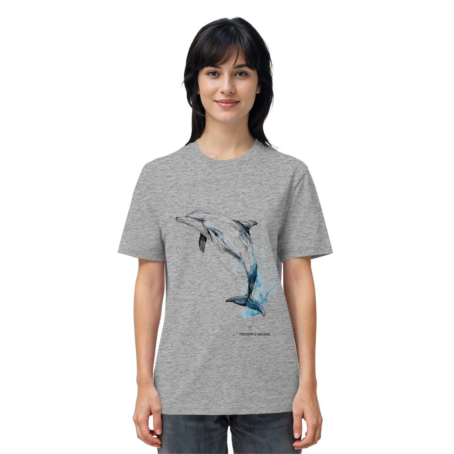 Delphin Watercolor Style Damen - Organic Shirt