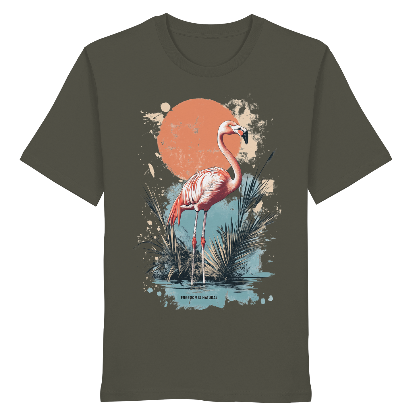 Flamingo Watercolor Style - Organic Shirt