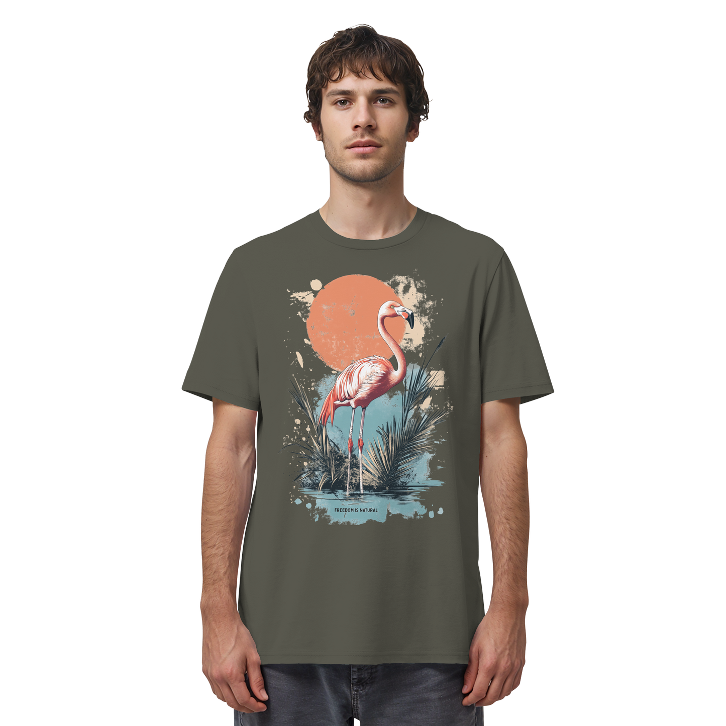 Flamingo Watercolor Style - Organic Shirt