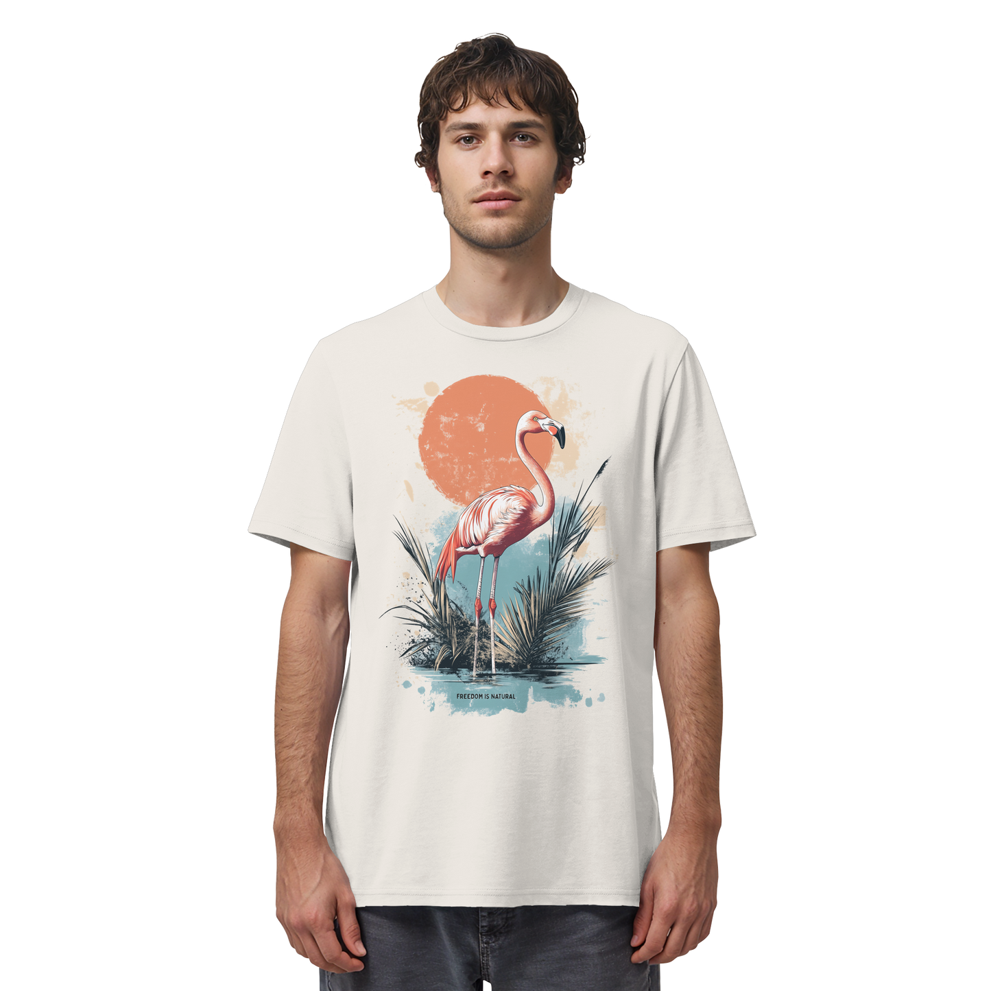 Flamingo Watercolor Style - Organic Shirt