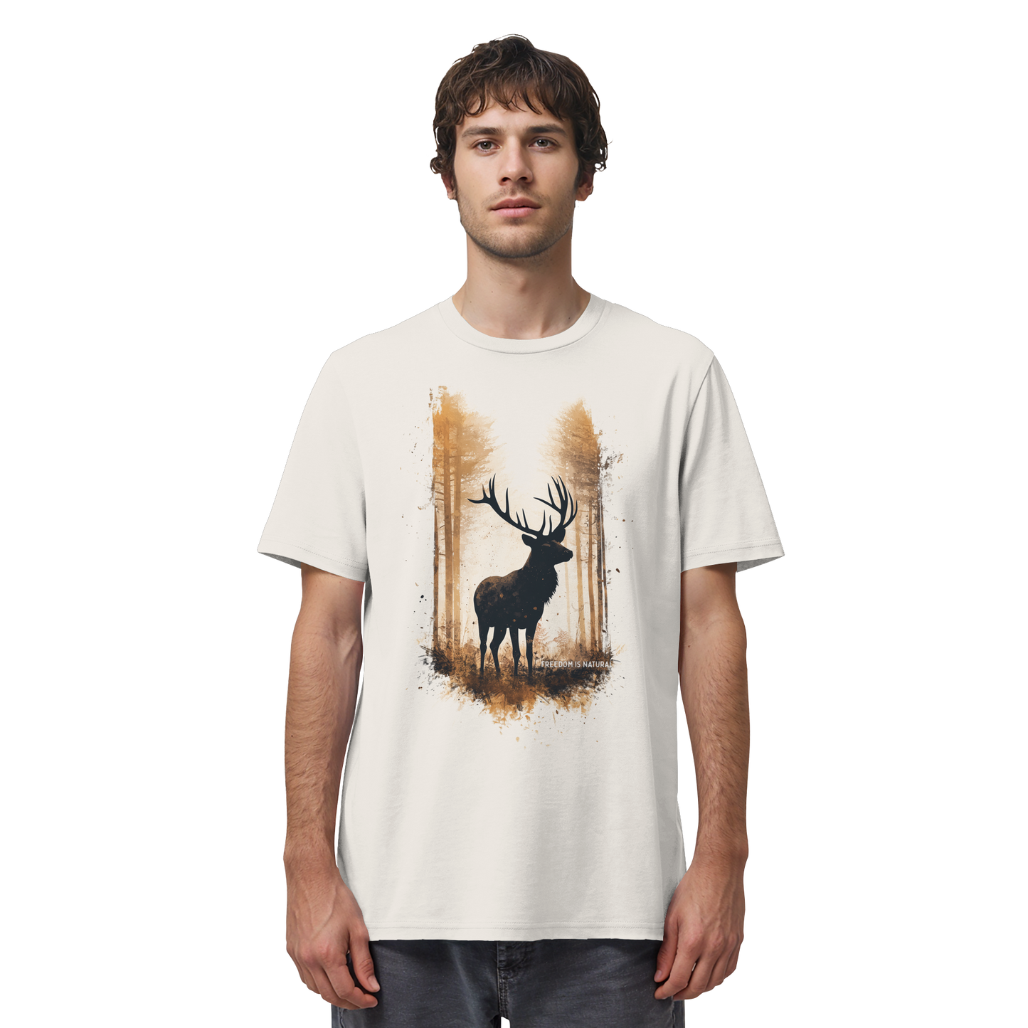 Hirsch Watercolor Style - Organic Shirt