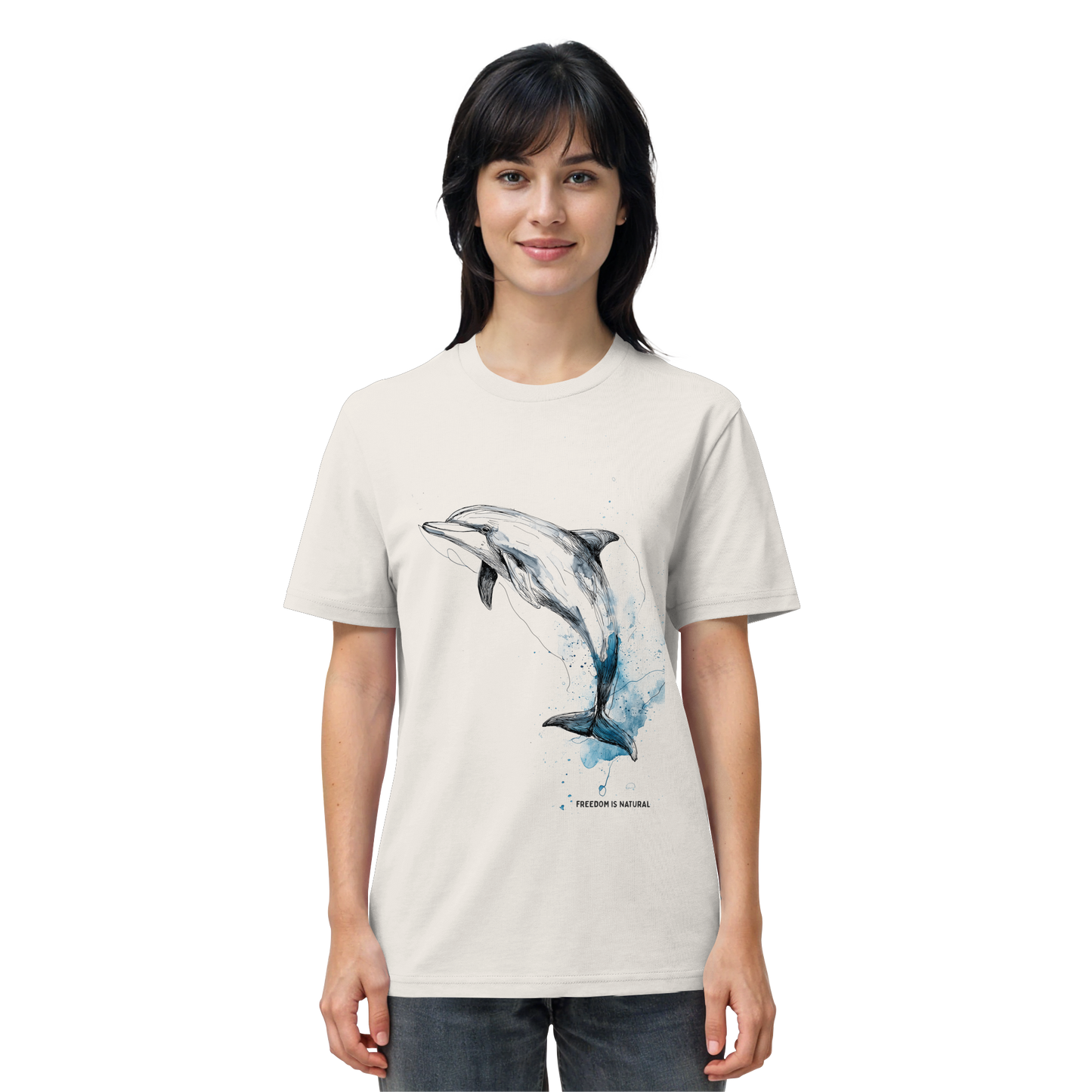 Delphin Watercolor Style Damen - Organic Shirt