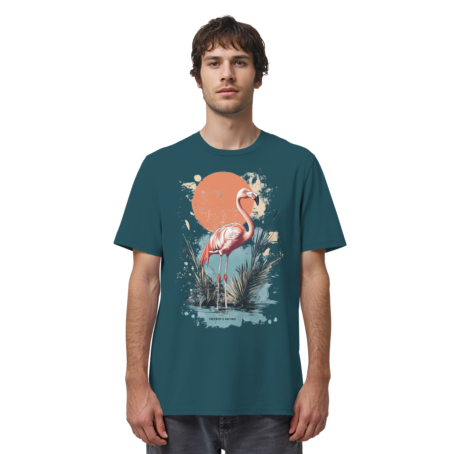 Flamingo Watercolor Style - Organic Shirt