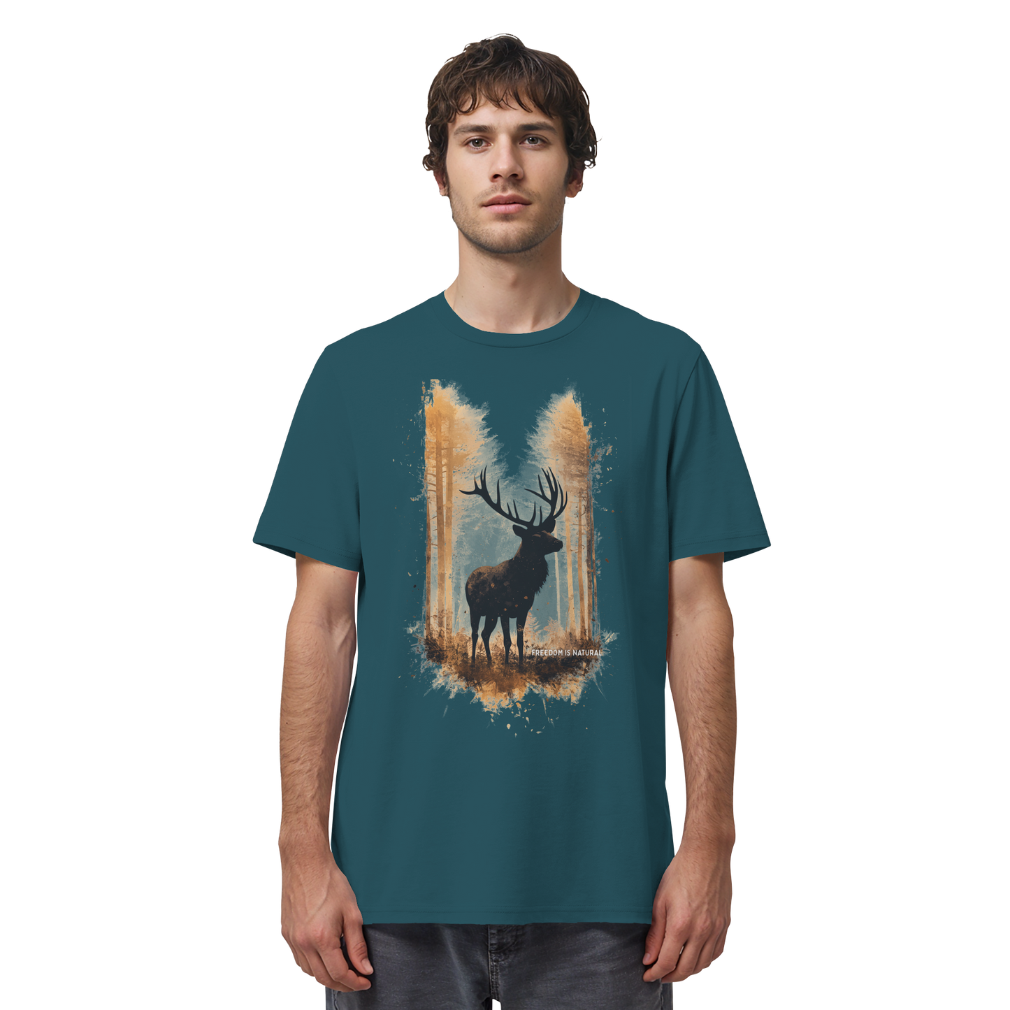 Hirsch Watercolor Style - Organic Shirt