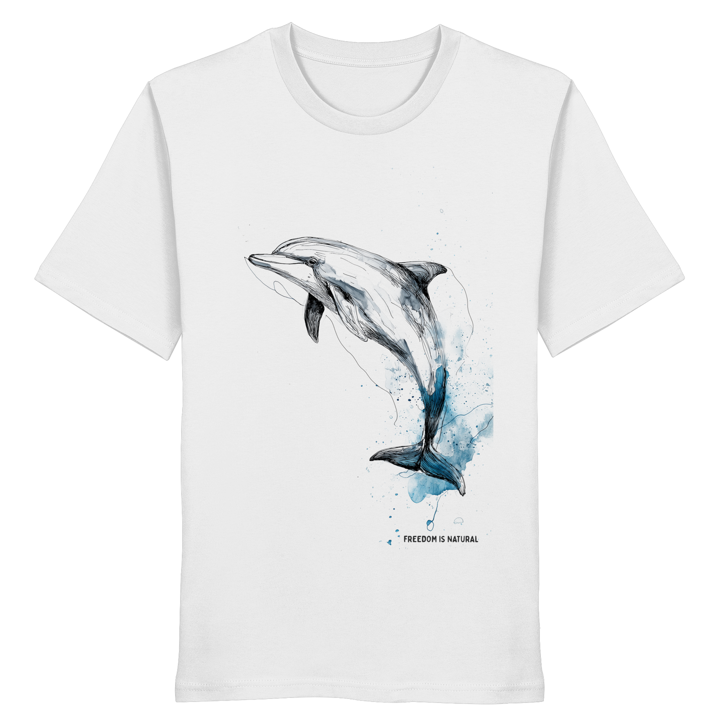Delphin Watercolor Style Damen - Organic Shirt