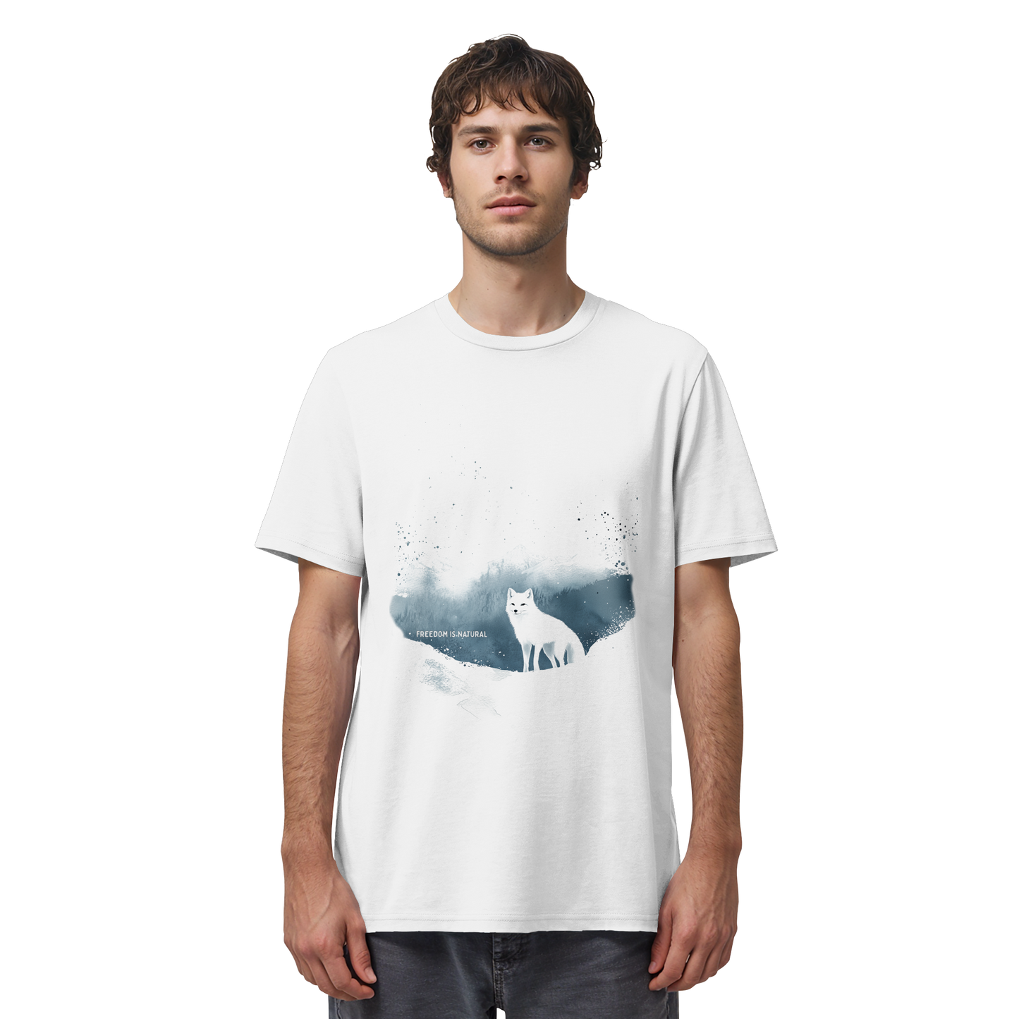 Schneefuchs Watercolor Style - Organic Shirt