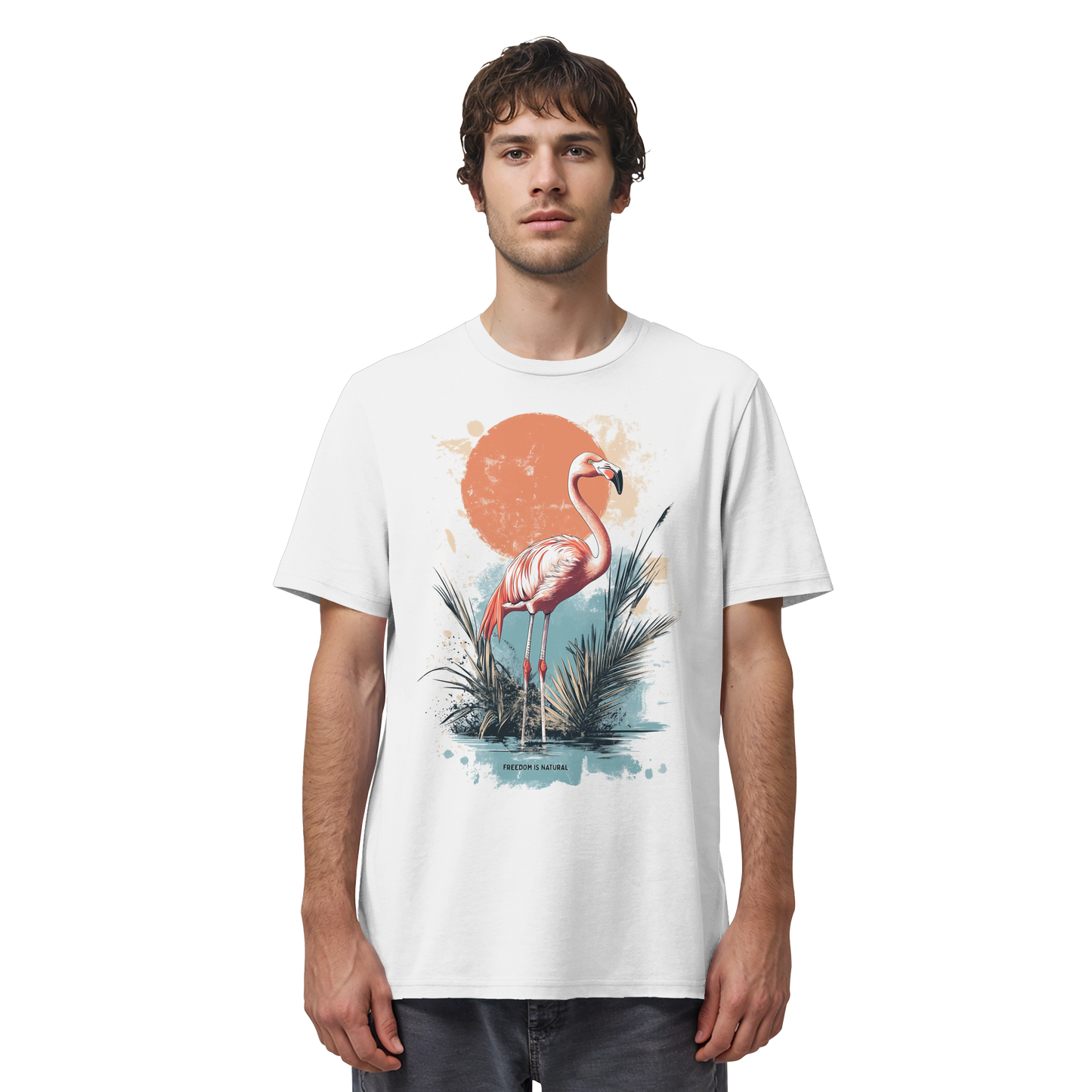 Flamingo Watercolor Style - Organic Shirt