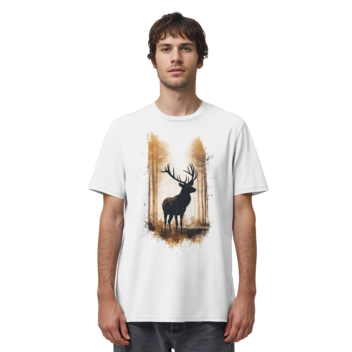 Hirsch Watercolor Style - Organic Shirt