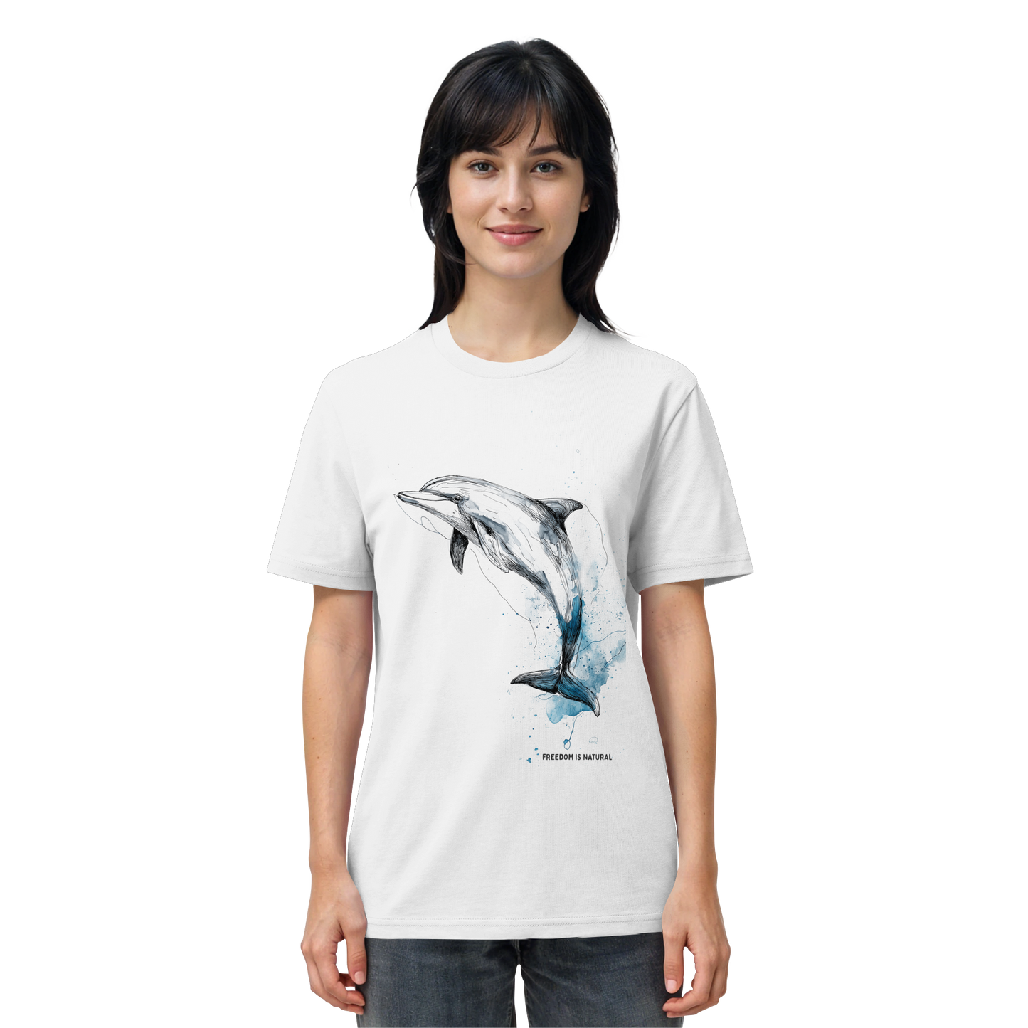 Delphin Watercolor Style Damen - Organic Shirt