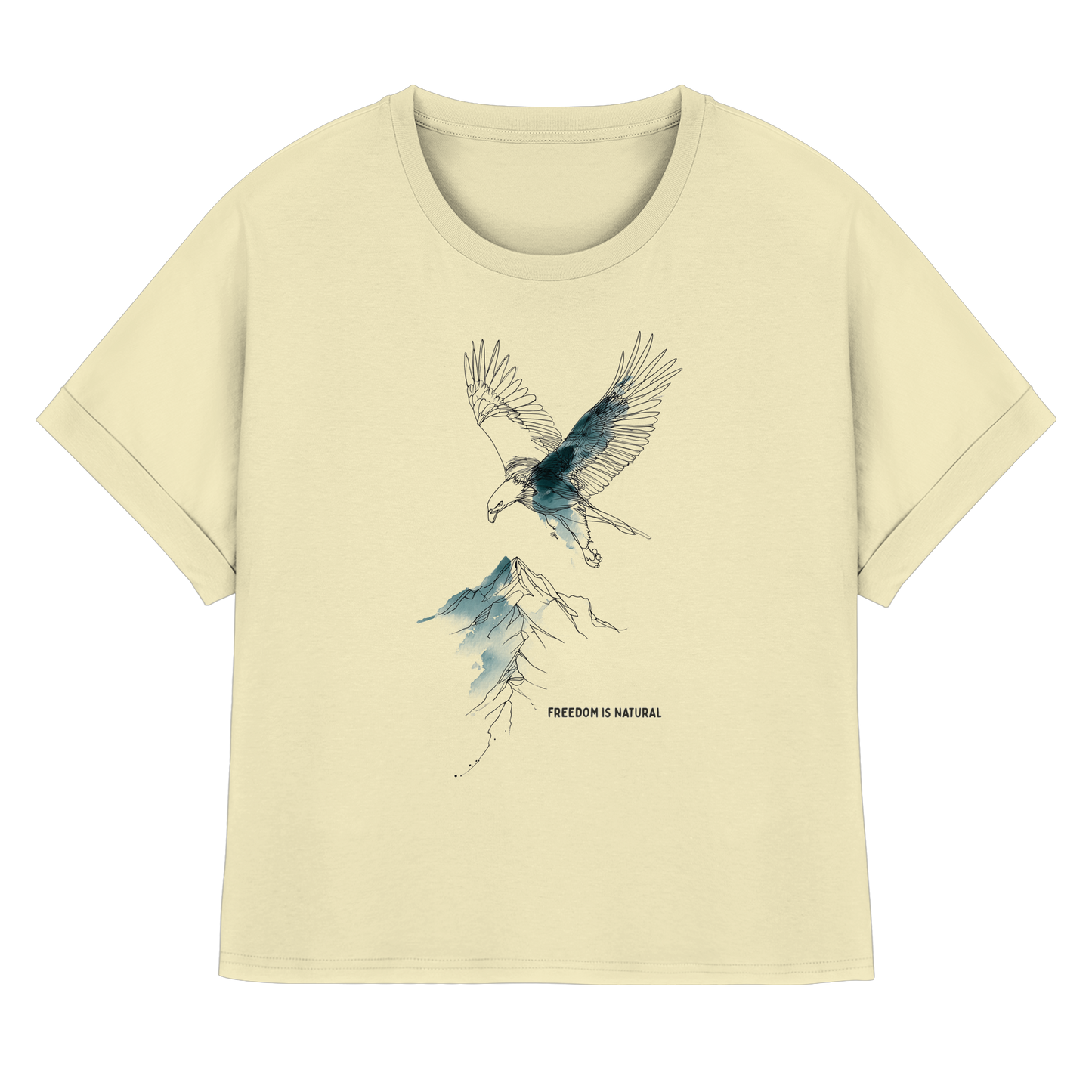 Adler Sketch Art Style - Womens Organic Rolled Sleeves T-Shirt