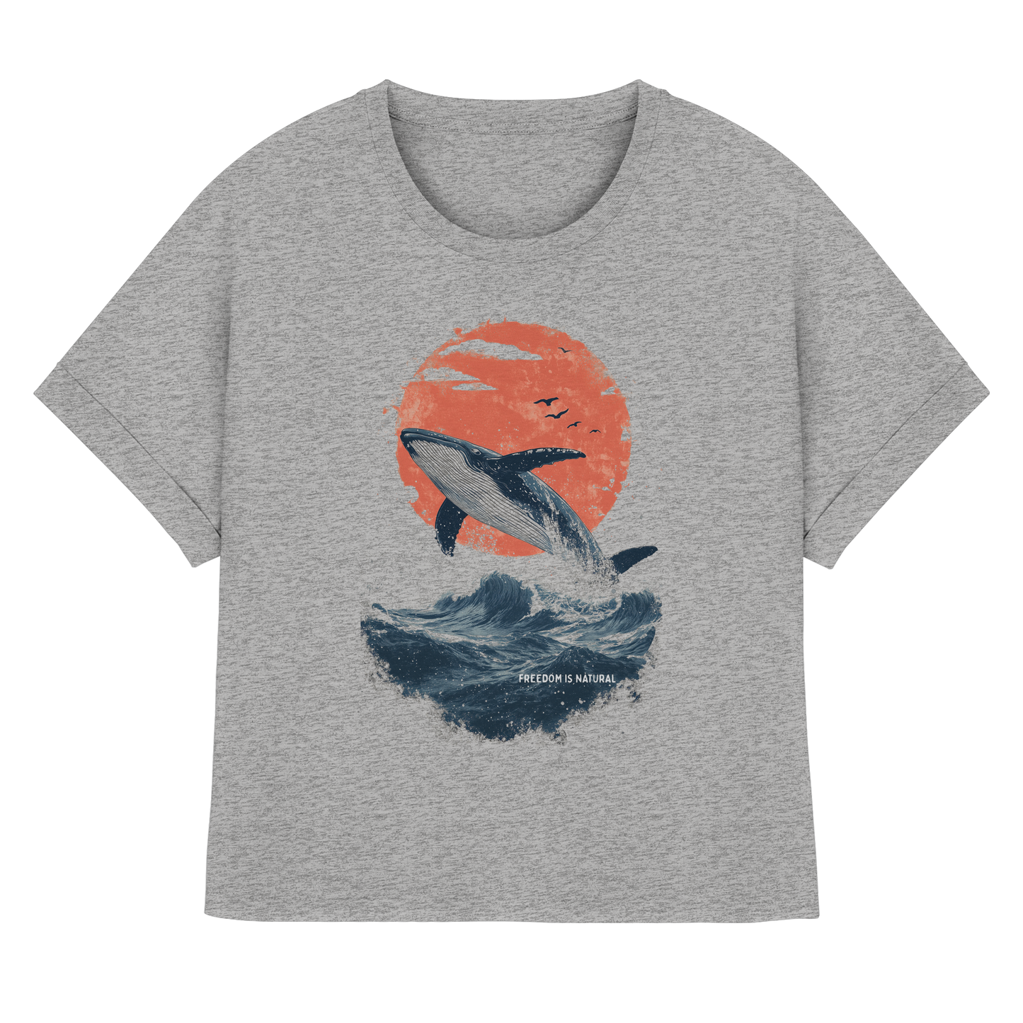 Wal Watercolor Style - Womens Organic Rolled Sleeves T-Shirt