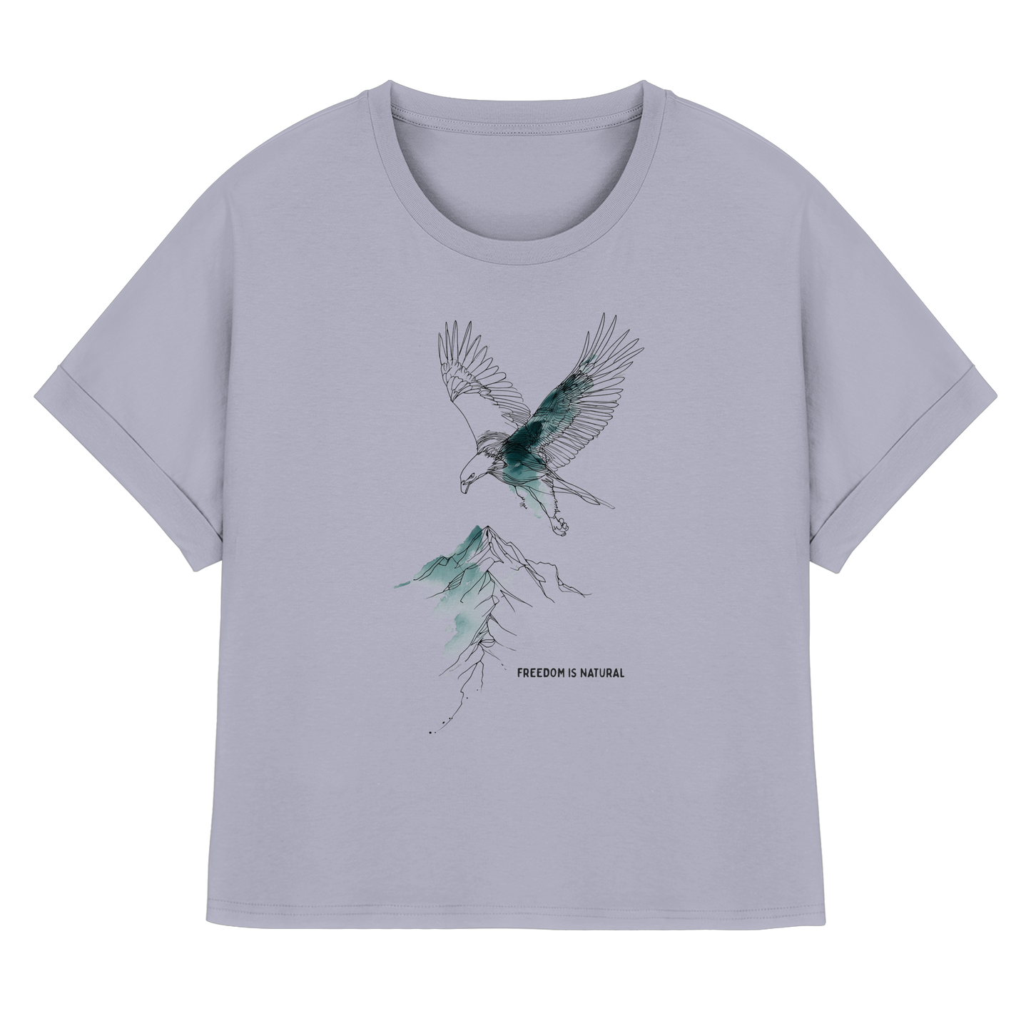 Adler Sketch Art Style - Womens Organic Rolled Sleeves T-Shirt