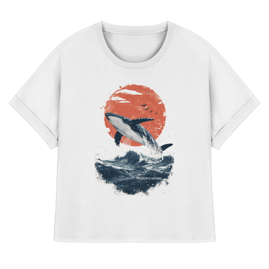 Wal Watercolor Style - Womens Organic Rolled Sleeves T-Shirt